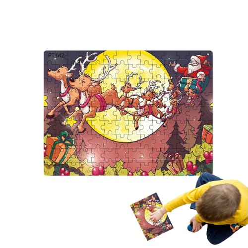 Rurunklee Weihnachtspuzzles - Weihnachtsmann Weihnachtspuzzle - Lernspiel Weihnachtsgrußpuzzle für Alter von 2 bis 8 Jahren von Rurunklee