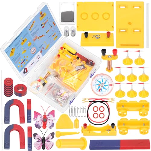 Rustark 53Pcs Science Magnet Kit Physics Electromagnet Experiment Set Labs Science Magnet Set Physics Science Magnet Kit Education Science Experiment Tools for School Students Education von Rustark