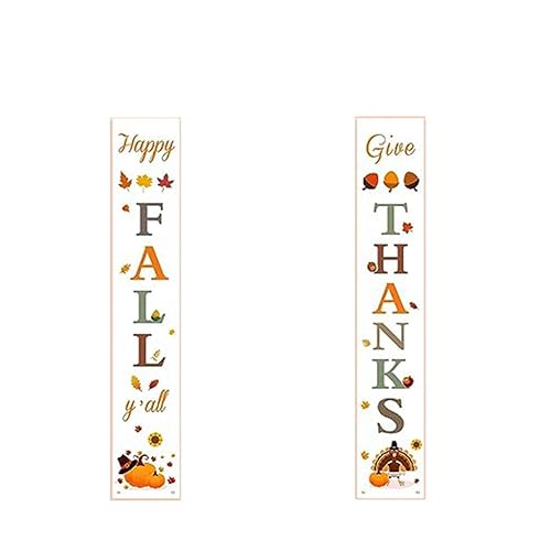 Ruuizksa Thanksgiving Couplet Türvorhang Banner Herbsternte Tür Willkommen Veranda Schild Dekoration Outdoor Thanksgiving Geschenk Langlebig Einfach zu Verwenden von Ruuizksa