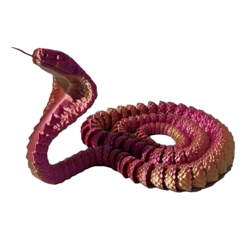 Ruwshuuk 3D-Schlangen-Stressspielzeug, 3D-gedruckte Schlange | Schreibtischspielzeug Schlangenspielzeug - 3D-gedrucktes Spielzeug, Stressabbau-Spielzeug-Streich-Requisiten, flexible Sammelfiguren für von Ruwshuuk