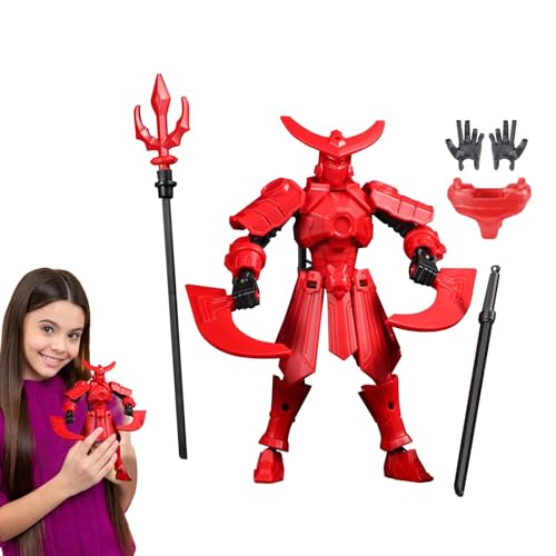 Ruwshuuk 3D-gedruckte Actionfigur,3D-Actionfiguren,Actionfiguren- - Zusammenbaubare, Flexible Actionfigur Lucky mit Mehreren Gelenken für Modellbausammler von Ruwshuuk