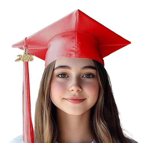 Ruwshuuk Abschlusskappe für Erwachsene | Bequeme atmungsaktive Bachelor Hüte mit Jahresschild | Kleid Zubehör Foto Requisiten High School Graduation Souvenirs für Fotografie Halloween Cosplay von Ruwshuuk