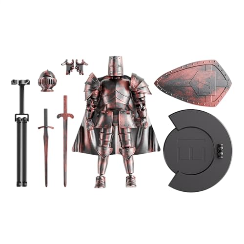 Ruwshuuk Actionfiguren-Modell – Ganzkörperroboter Mittelalter-Ritterfigur – 360 Grad drehbarer Kopf Flexible Figur Sammlerstück Dekorationen für Nachttisch, Bücherregal von Ruwshuuk