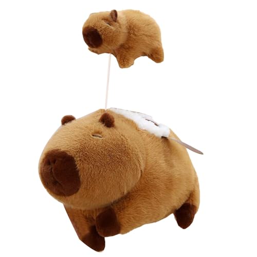 Ruwshuuk Ausgestopfte Capybara -Spielzeug, Capybara Puppe | Nette ausgestopfte Capybara -Puppe mit Baby - Huggable -Kissen, emotionale Unterstützung Spielzeug, beruhigend nach Hause für Mädchen Kinder von Ruwshuuk