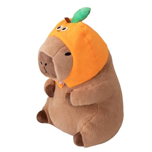 Ruwshuuk Capybara Stofftier, Capybara Spielzeug Plüsch,11-Zoll-Plüschkissen mit hübscher Kopfbedeckung, Capybara-Kuscheltiere - Capybara-Spielzeug, niedliches Capybara-Plüschspielzeug für Erwachsene, von Ruwshuuk