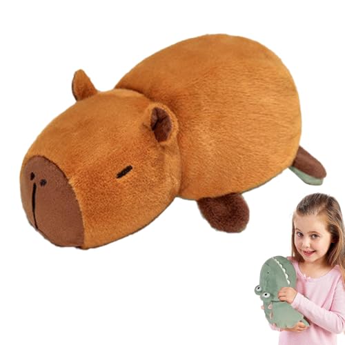 Ruwshuuk Capybara Stofftier,Plüsch Capybara | Wendbares Kinder-Plüschkissen - Verwandelnde Plüschtierpuppe 9,8 Zoll, weiches Tierplüschtier, Plüschpuppenkissen für Kinder von Ruwshuuk