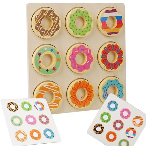 Ruwshuuk Donut-Spielzeug aus Holz, Donut-Spielzeug-Set, Pädagogisches Rollenspiel aus Holz für Kinder, Passende Donut-Spielzeuge für 4–6 Jahre, realistisches Spiel-Essen-Set aus Holz für den von Ruwshuuk