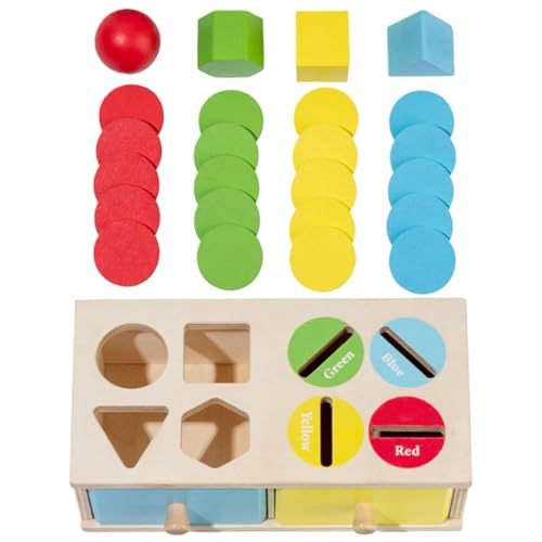 Ruwshuuk Formsortier-Farb-Matching-Box-Spiel, Farb-Formsortierer-Spielzeug aus Holz | Formsortierspielzeug Farbsortierspiele - Einfach zu organisierendes Farblernspielzeug für Kleinkinder für von Ruwshuuk