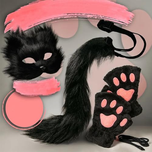 Ruwshuuk Halloween Tier Gesichtsmaske - Katzengesichtsmaske als Tierkostüm für Feste und Partys - Cosplay Kostüm, Halloween Zubehör, Foto Requisiten für Damen und Herren, Party Maskerade Ruwshuuk Halloween Tier Gesichtsmaske - Katzengesichtsmaske als Tierkostüm für Feste und Partys - Cosplay Kostüm, Halloween Zubehör, Foto Requisiten für Damen und Herren, Party Maskerade von Ruwshuuk