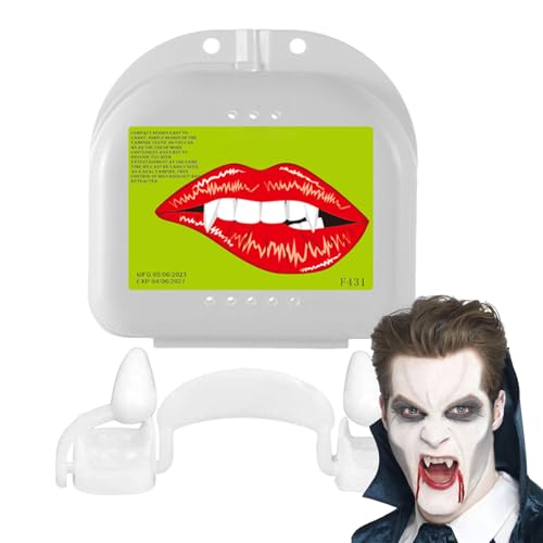 Ruwshuuk Halloween Vampire Teeth - Falsche Vampirzähne | Ausziehbare Realistische Reißzähne Material Kosmetik Accessoires Für Theaterproduktionen Kostümpartys Horror Conventions Ruwshuuk Halloween Vampire Teeth - Falsche Vampirzähne | Ausziehbare Realistische Reißzähne Material Kosmetik Accessoires Für Theaterproduktionen Kostümpartys Horror Conventions von Ruwshuuk