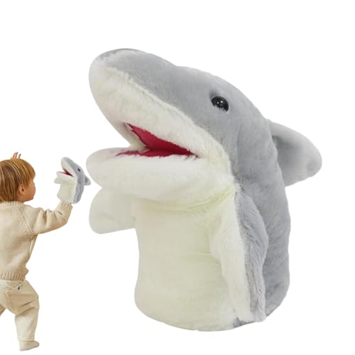 Ruwshuuk Handpuppentiere,Haifisch-Handspielzeug, Süße Plüschtiere, Tierhai-Kinderspielzeug, Tierhandschuhspielzeug für kreative Spielzeit für Stuhl, Bett von Ruwshuuk