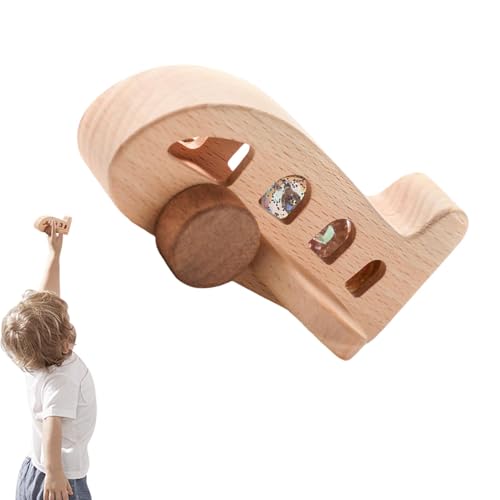 Ruwshuuk Holzflugzeuge für Kinder,Holzflugzeugmodell | Feinmotorik-Flugzeugspielzeug | Montessori-Kauspielzeug mit Rassel aus Buchenholz mit niedrigem Dezibel-Design von Ruwshuuk