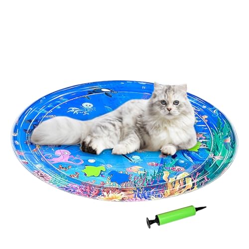 Ruwshuuk Katzen Wasser Spielmatte - Katzen Wassermatte Mit Aufblaspumpe,Haustier Kühlkissen Verdickte Baby Krabbelunterlage Für Zuhause Bei Langeweile Drinnen Und Draußen Boden Ruwshuuk Katzen Wasser Spielmatte - Katzen Wassermatte Mit Aufblaspumpe,Haustier Kühlkissen Verdickte Baby Krabbelunterlage Für Zuhause Bei Langeweile Drinnen Und Draußen Boden von Ruwshuuk