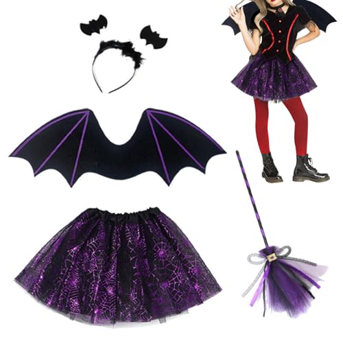 Ruwshuuk Kostüm Kinder - Halloweenkleidung | Flügel Stirnband Tüllrock Kinderkostüm Mädchen Mottoparty Maskerade Für Verkleidungsfeste Halloweenfeste Ruwshuuk Kostüm Kinder - Halloweenkleidung | Flügel Stirnband Tüllrock Kinderkostüm Mädchen Mottoparty Maskerade Für Verkleidungsfeste Halloweenfeste von Ruwshuuk