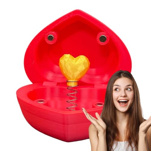 Ruwshuuk Lustige Streich-Box, Streich-Liebes-Herz-Box | Love Heart Pop-Out-Streich-Spielzeugbox,Gag Joke Relaxation Toys Paar-Andenken Neuheit Ornament für Geburtstag, Valentinstag von Ruwshuuk