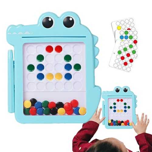 Ruwshuuk Magnetisches Zeichenbrett für Kinder, magnetisches Doodle-Board,Niedliches Krokodil-Magnettafel mit Punkten - Reisespielzeug für Kinder, pädagogisches Kinder-Magnetstift-Zeichenbrett-Puzzle von Ruwshuuk