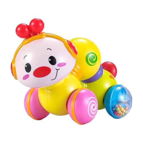 Ruwshuuk Musical Walking Toy, Baby Crawling Toy, Cartoon Musical Raupe mit Licht, Leuchten Sie Bewegung und Gehensspielzeug für 6-18 Monate für den Innenbereich im Freien im Freien von Ruwshuuk