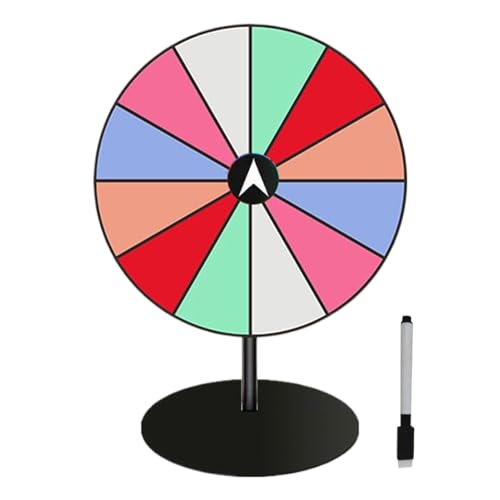 Ruwshuuk Preisträger Spinner mit Ständer, Spinrad für Preise, Preisträger Spinner Tabletop 12 Slots, Gewinnspielspiel mit Hochleistungsbasis, Trockenerase -Marker für Handelsshows von Ruwshuuk