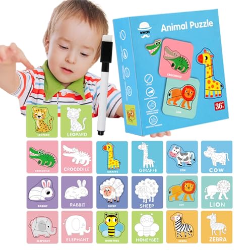 Ruwshuuk Puzzle für Kinder im Vorschulalter, Puzzlespielzeug für Vorschulkinder - 10-teiliges Cartoon-Puzzle-Spielzeug | Lernspielzeug für Kinder im von 0–3 Jahren, Lernspielzeug, Rätselbrett, von Ruwshuuk