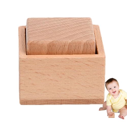 Ruwshuuk Rassel aus Holz - Smooth Baby Grip Toy Hölzernes sensorisches Spielzeug für Kleinkinder | Vorschulische Lernaktivitäten für Feinmotorik und Formerkennung von Ruwshuuk