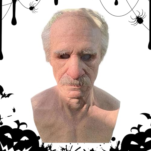 Ruwshuuk Realistische Greisenmaske | Greisen Horror Maske mit Weißen Haaren | Mit Weißem Haar Und Bart Für Fasching Bühnenauftritt Familienfeier Theater Kostümfest Karneval Cosplay Ruwshuuk Realistische Greisenmaske | Greisen Horror Maske mit Weißen Haaren | Mit Weißem Haar Und Bart Für Fasching Bühnenauftritt Familienfeier Theater Kostümfest Karneval Cosplay von Ruwshuuk