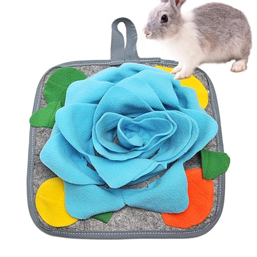 Ruwshuuk Schnüffelmatte für Kaninchen | 11,81 × 11,81 Zoll Kaninchenspielzeug für Hasen | Leckerli-Spender für Hunde zum langsamen Fressen im Innenbereich fördert die natürliche Nahrungssuche, ist von Ruwshuuk