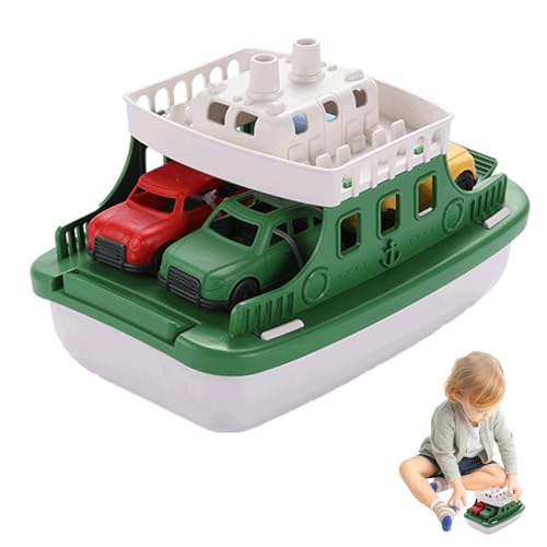 Ruwshuuk Spielzeugboot für Kinder, Bootsspielzeug,Transportboot-Modellspielzeug | Kreatives Transportboot-Modell für Kinder, Fährboot-Spielzeug für Kleinkinder mit 4 kleinen Autos von Ruwshuuk