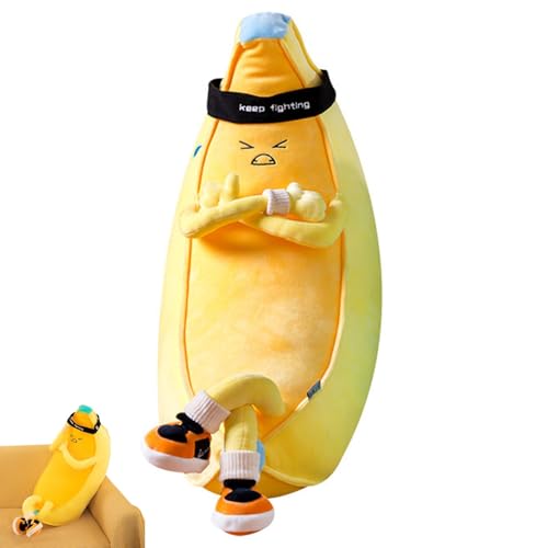 Ruwshuuk Weiche gefüllte Bananenpuppe - Lange Plüschtiere - Süßes Obstspielzeug, weihnachtliches dekoratives Puppenspielzeug, Geschenk, Bananen-Umarmungskissen, gefülltes Bananen-Plüschtier für von Ruwshuuk