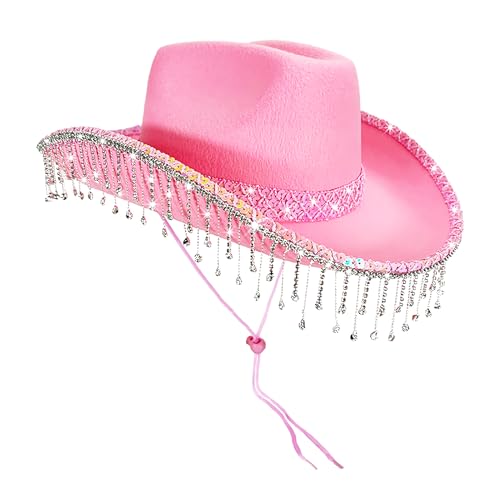 Ruwshuuk Western Cowboy Hat, Westernhut für Kostümfeste, Strass Quasten Kopfschmuck Für Musik Festivals Partys Und Veranstaltungen Ruwshuuk Western Cowboy Hat, Westernhut für Kostümfeste, Strass Quasten Kopfschmuck Für Musik Festivals Partys Und Veranstaltungen von Ruwshuuk
