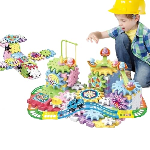 Ruwshuuk Zahnradspielzeug, Zahnräder für Kinder - Lernspielzeug-Set mit Zahnrädern,Rotierendes kreatives Konstruktionsspielzeug für Kinder ab 3 Jahren, Spielzeugset mit Stielbausteinen von Ruwshuuk