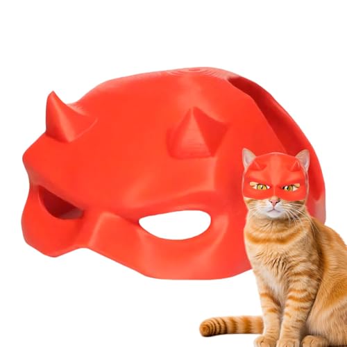 Ruyeiig Halbgesichtsmaske für Haustiere, Katze, geheimnisvoller Cosplay-Hut, Katze, Fledermaus, Cosplay-Gesichtsmaske, schwarzer geheimnisvoller Hut, Cosplay-Anziehzubehör für Katze von Ruyeiig