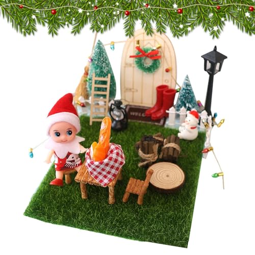 Ruyeiig Kleine Weihnachtsdekorationen für Puppenhaus,Weihnachtspuppenhaus-Bausatz - 24X Puppenhaus-Bausätze für Kinder - Handgefertigte Puppenhaus-Möbel, Kunsthandwerk, Kinder, vorgeben, Spielzeug von Ruyeiig