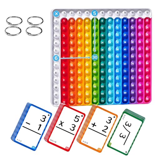 Ruyeiig Mathe-Lernkarten Addition, Additions-Lernkarten, Lernkarten Mathe-Set, Mit Fidget Board Multiplikation Division Subtraktion Kartenspiele für Mädchen im Alter von 4–8 Jahren von Ruyeiig