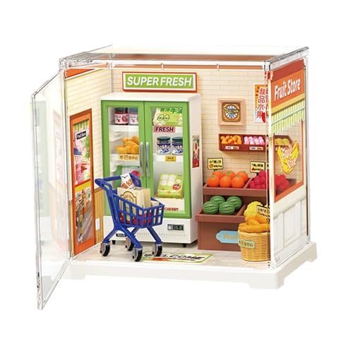 Ruyeiig Mini-Haus-Set, Miniatur-Haus-Set | Mini-Hausspielzeug,Miniaturhaus-Bausatz mit Möbeln und Zubehör, Mini-Hausbauset, Zimmer-Hobby-Bastelarbeiten für Erwachsene von Ruyeiig