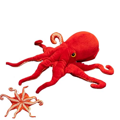 Ruyeiig Oktopus-Stoffspielzeug,Oktopus-Plüschtier | Oktopus Puppe Plüsch Meerestiere | Kuscheltier-Kissen mit rotem Oktopus für Kinder, Kleinkinder, Mädchen, Familie von Ruyeiig