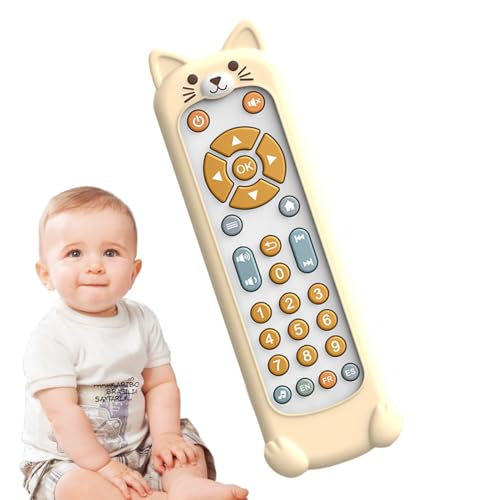 Ruyeiig Silikonspielzeug-Fernbedienung, TV-Fernbedienungsspielzeug für Babys,Niedliches Lern-Musikspielzeug in Tierform - 3 Sprachen (Englisch, Spanisch und Französisch) Kleinkind-TV-Fernbedienung mit von Ruyeiig