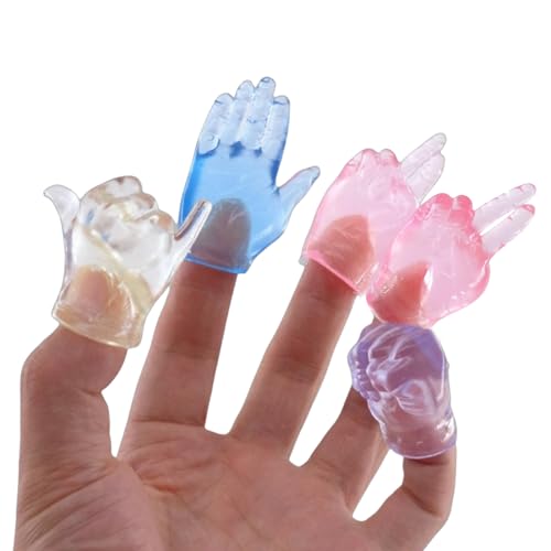 Ruzister 4 Stück Mini-Handfingerpuppen, Kleine Hände, Winzige Hände, Fingerpuppenset, Fingerpuppen-Streichspielzeug für Haustiere, Katzen, Kinder (zufälliger Stil) von Ruzister