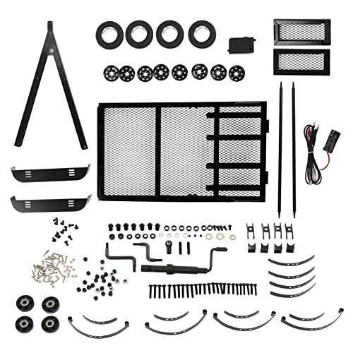 RvSky 1/10 RC-Anhängerauto, Robuster Metallanhänger, Kompatibel Mit Axial Scx10, D90, D110 – Perfekte Ergänzung Für Ihre 1/10 RC-Car-Sammlung von RvSky