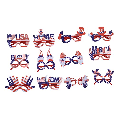 RvSky 12 Stück Gläser Mit Amerikanischer Flagge Für Foto-Requisiten Und Partygeschenke Zum Unabhängigkeitstag, Patriotische Feiertagsaccessoires Für Stilvolles Feiern von RvSky
