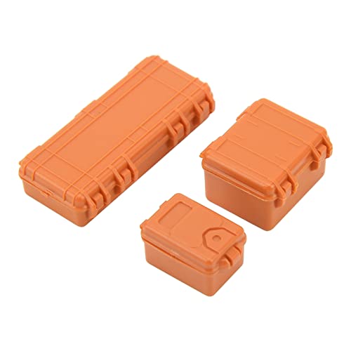 RvSky Set Mit 3 RC-Car-Simulations-Gepäckkoffern – Perfekt Für 1/18 1/24 RC Crawler, Große, Mittlere Und Kleine Kofferdekorationen(Orange) von RvSky