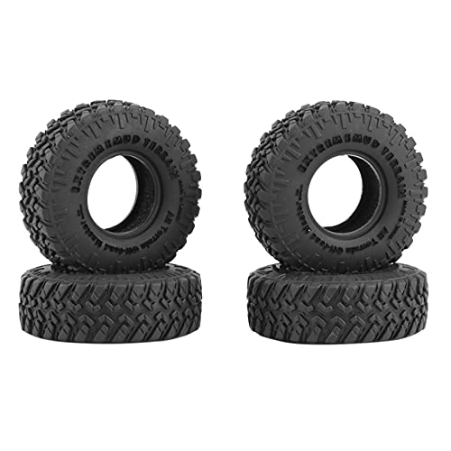 Rwedkd 4 STÜCKE 52X17Mm Weich Gummi Alle GeläNde Rad Reifen für 1/24 RC Crawler Auto Axial SCX24 90081 AXI00002 Upgrade Teile von Rwedkd