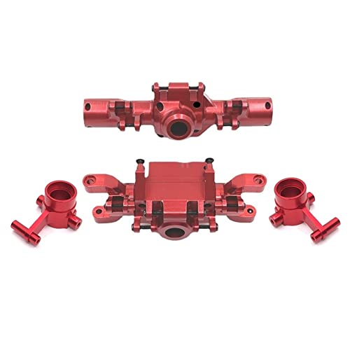 Rwedkd Metall-Vorder- und HinterachsgehäUse-Set für HB Toys ZP1001 ZP1002 ZP1003 ZP1004 ZP 1001 1/10 RC-Auto-Upgrade-Teile, Rot von Rwedkd