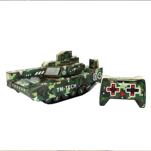 3D Puzzle Mechanischer RC Tank, 3D Holzpuzzle Auto Modellbausatz für Erwachsene Kreativer DIY-Bausatz für Dekoration, Steampunk Baufahrzeuge Geschenke - 100 Teile 3D Puzzle Mechanischer RC Tank, 3D Holzpuzzle Auto Modellbausatz für Erwachsene Kreativer DIY-Bausatz für Dekoration, Steampunk Baufahrzeuge Geschenke - 100 Teile von Rxbycxshi