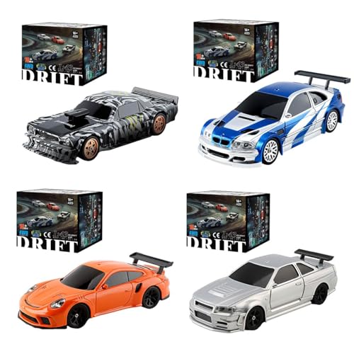 Rxbycxshi 1/43 Scale RC Auto Full Proportional Rennauto Racing Drift Car 4WD Mini Racing Auto - Gyroscope - 4 PCS von Rxbycxshi