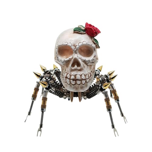 Rxbycxshi 3D Metall Puzzle Schädel Spinne Modellbausatz für Erwachsene, Steampunk Insekt Metall Spinne Modell, 2024 Halloween Kreative Dekoration Geschenk Ornamente - 200 Teile von Rxbycxshi