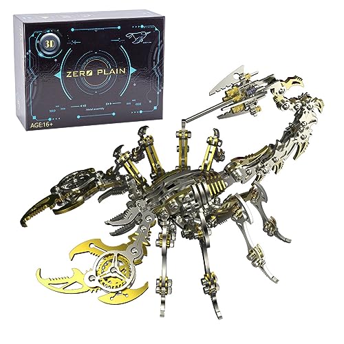 Rxbycxshi 3D Metall Puzzle Skorpion König Modellbausatz für Erwachsene, 200 Teile Tier Mechanischer Metall Skorpion Modell, 2024 Adventskalender Kreative Dekoration Geschenk Ornamente von Rxbycxshi