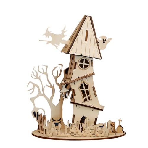 Rxbycxshi Halloween Haus Haunted 3D Puzzle Holz Holzpuzzle Erwachsene, Halloween 3D Haus Brainteaser Puzzle, Knobelspiele 2024 Halloween Deko Geschenke - 33 Teile Rxbycxshi Halloween Haus Haunted 3D Puzzle Holz Holzpuzzle Erwachsene, Halloween 3D Haus Brainteaser Puzzle, Knobelspiele 2024 Halloween Deko Geschenke - 33 Teile von Rxbycxshi