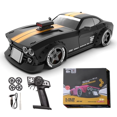 Rxbycxshi KM3299 Mini RC Drift Car, 1/32 Scale 4WD Auto für Erwachsene 2025- RTR (Schwarz) von Rxbycxshi