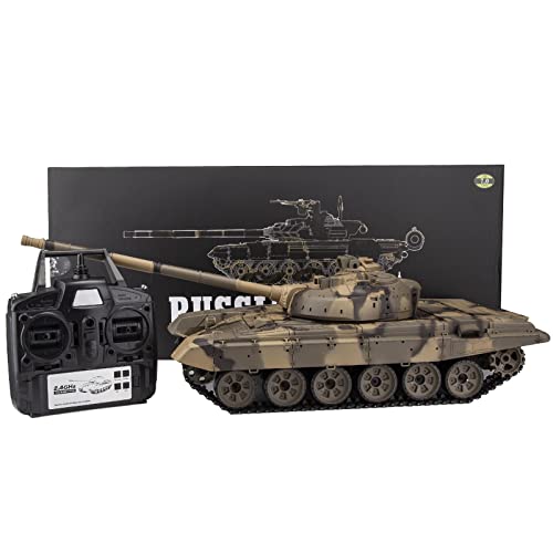 Rxbycxshi Russia T90 RC WW2 Militär Panzer 1/16 Kampfpanzer Modellbau Light Tank mit Raucheffekten, Tank Spielzeug Modellbausatz für Erwachsene 2024 Geschenk Weihnachten von Rxbycxshi