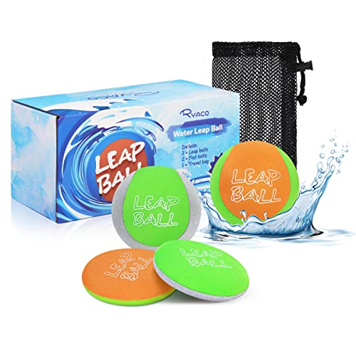 Ryaco Wasserbälle Sprungball – 4 Stück Wasserball Bouncing Ball für Kinder und Erwachsene – Extreme Wasser Badespaß für Pool und Meer – Wasserball Kinder Klein Strandball Neoprenball von Ryaco